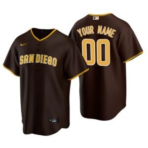 Men’s San Diego Padres Brown Replica 2020 Road Custom Jersey