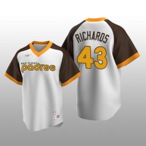 Men’s San Diego Padres Garrett Richards White Cooperstown Collection Home Jersey
