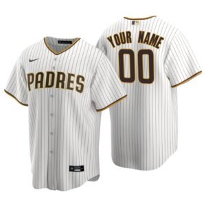 Men’s San Diego Padres White Brown Replica 2020 Home Custom Jersey