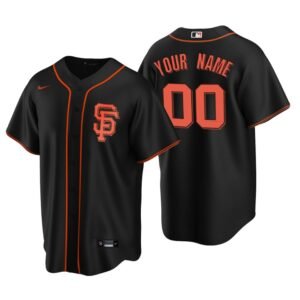 Men’s San Francisco Giants Black Replica 2020 Alternate Custom Jersey