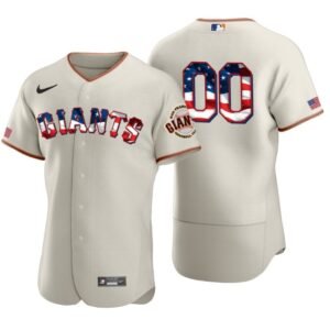 Men’s San Francisco Giants Custom Cream 2020 Stars & Stripes 4th of July Jersey