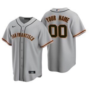 Men’s San Francisco Giants Gray Replica 2020 Road Custom Jersey