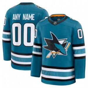 Men’s San Jose Sharks Teal Home Premium Custom Jersey