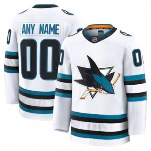 Men’s San Jose Sharks White Away Premium Custom Jersey
