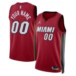 Miami Heat Jordan Brand Unisex Swingman Custom Jersey – Statement Edition – Red