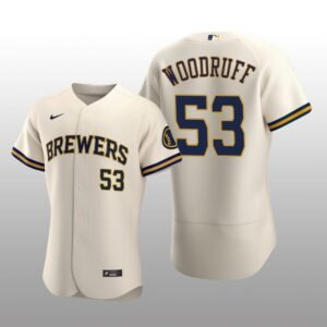 Milwaukee Brewers Brandon Woodruff Authentic Home Team Cream Jersey