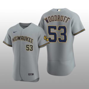 Milwaukee Brewers Brandon Woodruff Authentic Road Team Gray Jersey