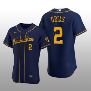 Milwaukee Brewers Luis Urias Authentic Alternate Team Navy Jersey