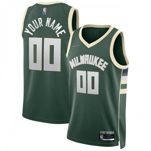 Milwaukee Bucks Nike Diamond Swingman Custom Jersey – Hunter Green