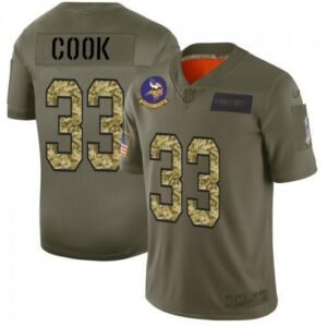 Minnesota Vikings #33 Dalvin Cook Nike 2019 Olive Camo Salute To Service Limited NFL Jersey