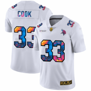 Minnesota Vikings #33 Dalvin Cook White Nike Multi-Color 2020 NFL Crucial Catch Limited NFL Jersey