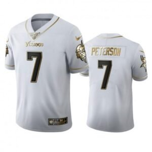 Minnesota Vikings #7 Patrick Peterson Nike White Golden Edition Vapor Limited NFL 100 Jersey