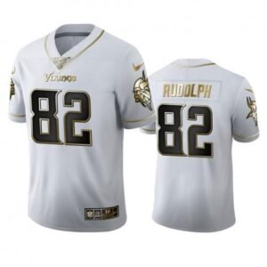 Minnesota Vikings #82 Kyle Rudolph Nike White Golden Edition Vapor Limited NFL 100 Jersey