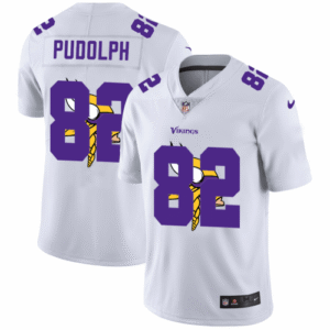 Minnesota Vikings #82 Kyle Rudolph White Nike Team Logo Dual Overlap Limited NFL Jersey