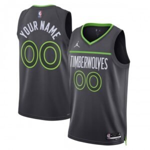 Minnesota Timberwolves Jordan Brand Unisex Swingman Custom Jersey – Statement Edition – Black