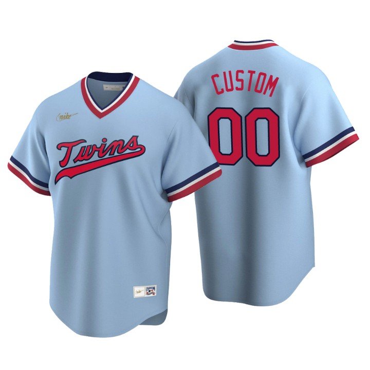 Minnesota Twins Custom Light Blue Cooperstown Collection Road Jersey