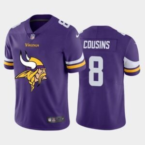 Minnesota Vikings #8 Kirk Cousins Purple Nike Big Team Logo Vapor Limited NFL Jersey