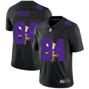 Minnesota Vikings #84 Randy Moss Nike Team Logo Dual Overlap Limited NFL Jersey Black
