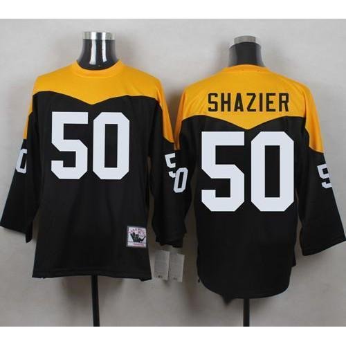 Mitchell And Ness 1967 Pittsburgh Steelers #50 Ryan Shazier Black/Yelllow Throwback Stitched NFL Jersey