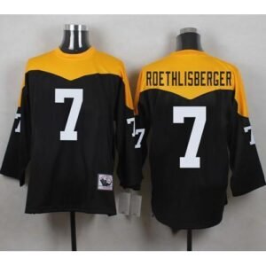 Mitchell And Ness 1967 Pittsburgh Steelers #7 Ben Roethlisberger Black/Yelllow Throwback Stitched NFL Jersey