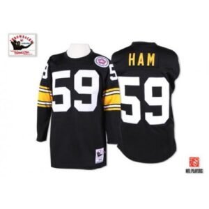 Mitchell And Ness Pittsburgh Steelers #59 Jack Ham Black Stitched Jersey