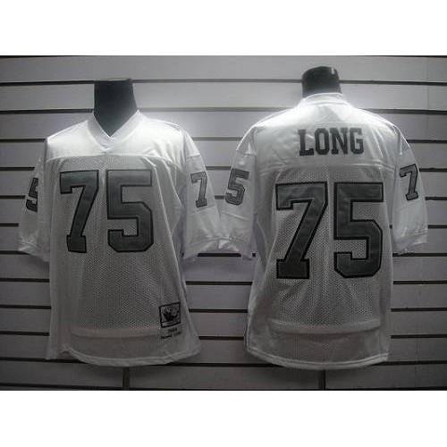 Mitchell and Ness Las Vegas Raiders #75 Howie Long White Silver No. Stitched NFL Jersey