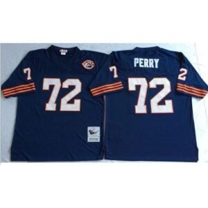 Mitchell&Ness Chicago Bears #72 William Perry Blue Big No. Throwback Stitched NFL Jersey