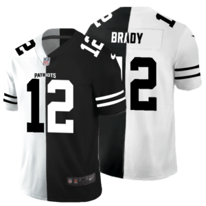 New England Patriots #12 Tom Brady Black V White Peace Split Nike Vapor Untouchable Limited NFL Jersey