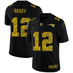 New England Patriots #12 Tom Brady Nike Leopard Print Fashion Vapor Limited NFL Jersey Black