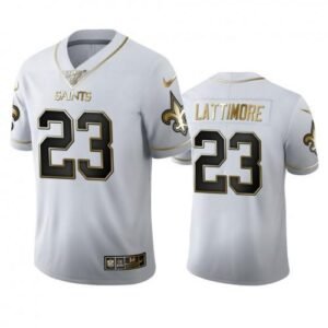 New Orleans New Orleans Saints #23 Marshon Lattimore Nike White Golden Edition Vapor Limited NFL 100 Jersey