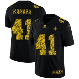 New Orleans Saints #41 Alvin Kamara Nike Leopard Print Fashion Vapor Limited NFL Jersey Black