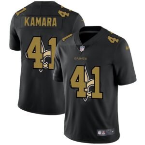 New Orleans Saints #41 Alvin Kamara Nike Team Logo Dual Overlap Limited NFL Jersey Black