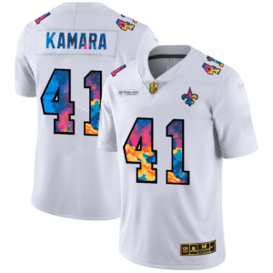 New Orleans Saints #41 Alvin Kamara White Nike Multi-Color 2020 NFL Crucial Catch Limited NFL Jersey