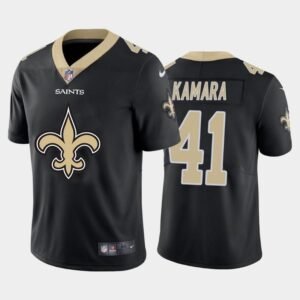 New Orleans Saints #41 Alvin Kamara Black Nike Big Team Logo Vapor Limited NFL Jersey