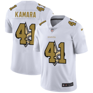 New Orleans Saints #41 Alvin Kamara White Nike Team Logo Dual Overlap Limited NFL Jersey