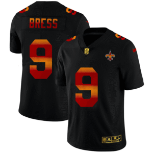 New Orleans Saints #9 Drew Brees Black Nike Red Orange Stripe Vapor Limited NFL Jersey
