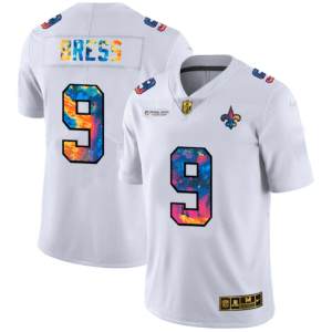 New Orleans Saints #9 Drew Brees White Nike Multi-Color 2020 NFL Crucial Catch Limited NFL Jersey