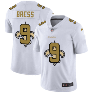 New Orleans Saints #9 Drew Brees White Nike Team Logo Dual Overlap Limited NFL Jersey