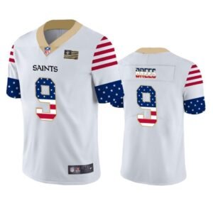 New Orleans Saints #9 Drew Brees White Nike Team Logo USA Flag Vapor Untouchable Limited NFL Jersey