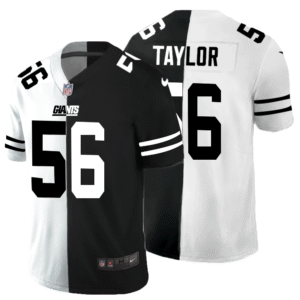 New York Giants #56 Lawrence Taylor Men’s Black V White Peace Split Nike Vapor Untouchable Limited NFL Jersey