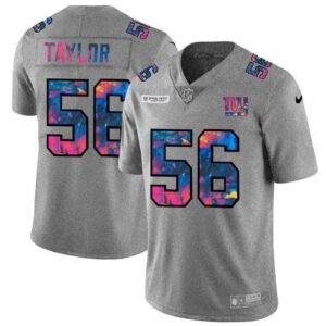 New York Giants #56 Lawrence Taylor Men’s Nike Multi-Color 2020 NFL Crucial Catch NFL Jersey Greyheather