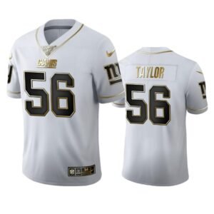 New York Giants #56 Lawrence Taylor Men’s Nike White Golden Edition Vapor Limited NFL 100 Jersey