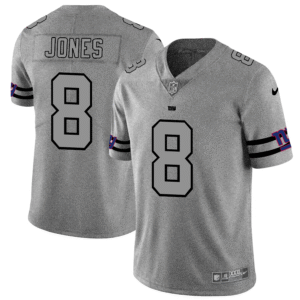 New York Giants #8 Daniel Jones Men’s Nike Gray Gridiron II Vapor Untouchable Limited NFL Jersey