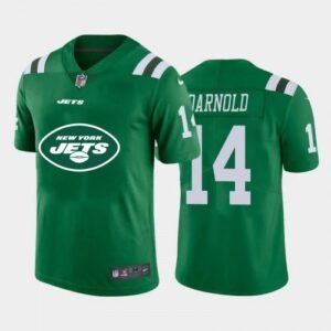New York New York Jets #14 Sam Darnold Green Nike Big Team Logo Vapor Limited NFL Jersey