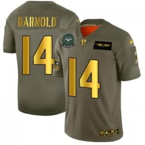 New York New York Jets #14 Sam Darnold NFL Nike Olive Gold 2019 Salute to Service Limited Jersey