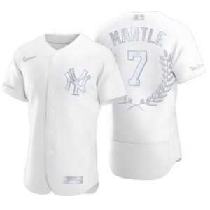 New York Yankees Mickey Mantle White Award Collection Retired Jersey