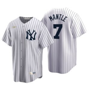 New York Yankees Mickey Mantle White Cooperstown Collection Home Jersey