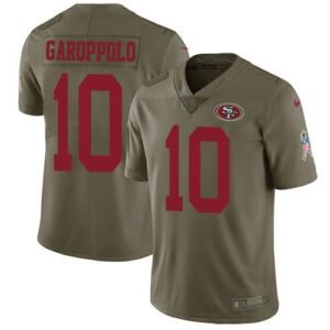 Nike 49ers #10 Jimmy Garoppolo Olive Stitched NFL Limited 2017 Salute To Service Jersey