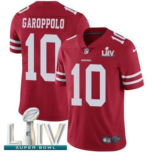 Nike 49ers #10 Jimmy Garoppolo Red Super Bowl LIV 2020 Team Color Stitched NFL Vapor Untouchable Limited Jersey