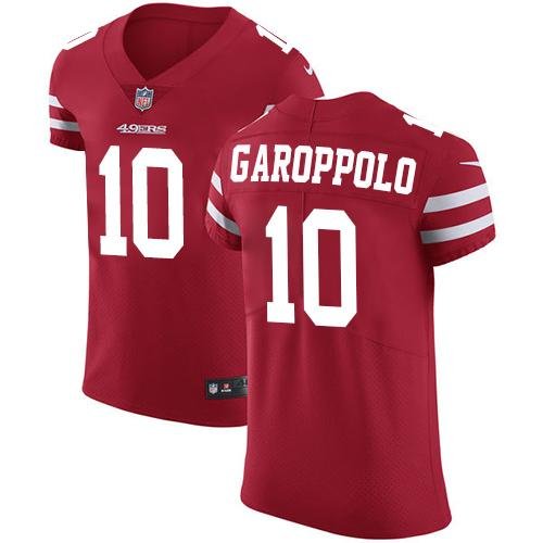 Nike 49ers #10 Jimmy Garoppolo Red Team Color Stitched NFL Vapor Untouchable Elite Jersey